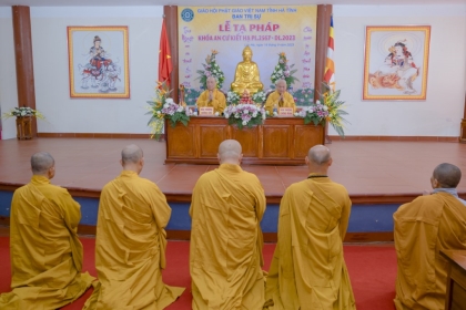 Trang nghiêm lễ tạ pháp PL 2567 tại tỉnh Hà Tĩnh